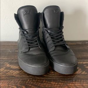 Supra HighTop All Black Shoe Size 10